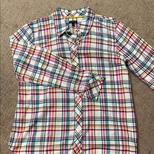 Talbots Women’s Size Large Colorful Plaid Shirt
